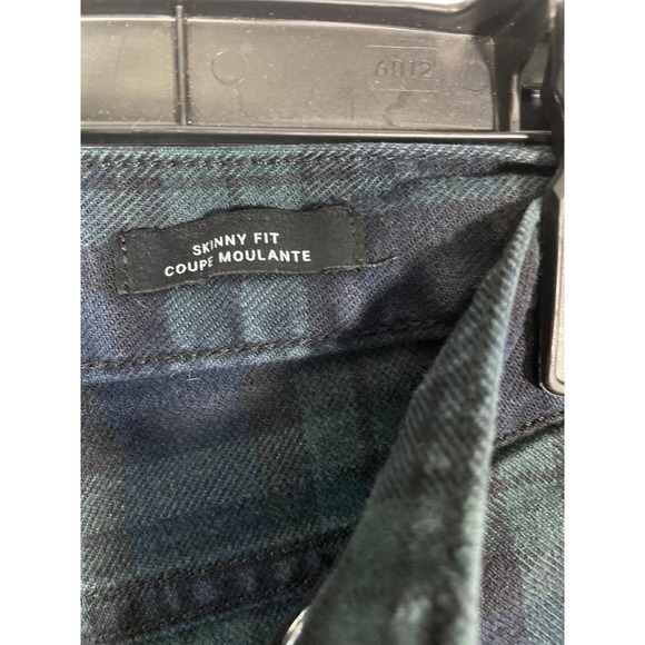H&M Womens Jeans US 29 Skinny Fit Plaid Blue Green Casual Pants - Picture 11 of 13
